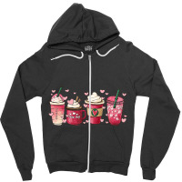 Valentine Coffee Heart Iced Coffee Lover Valentine Zipper Hoodie | Artistshot