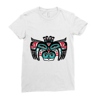 Alaska Native American Indian Tlingit Tribal Owl S Ladies Fitted T-shirt | Artistshot