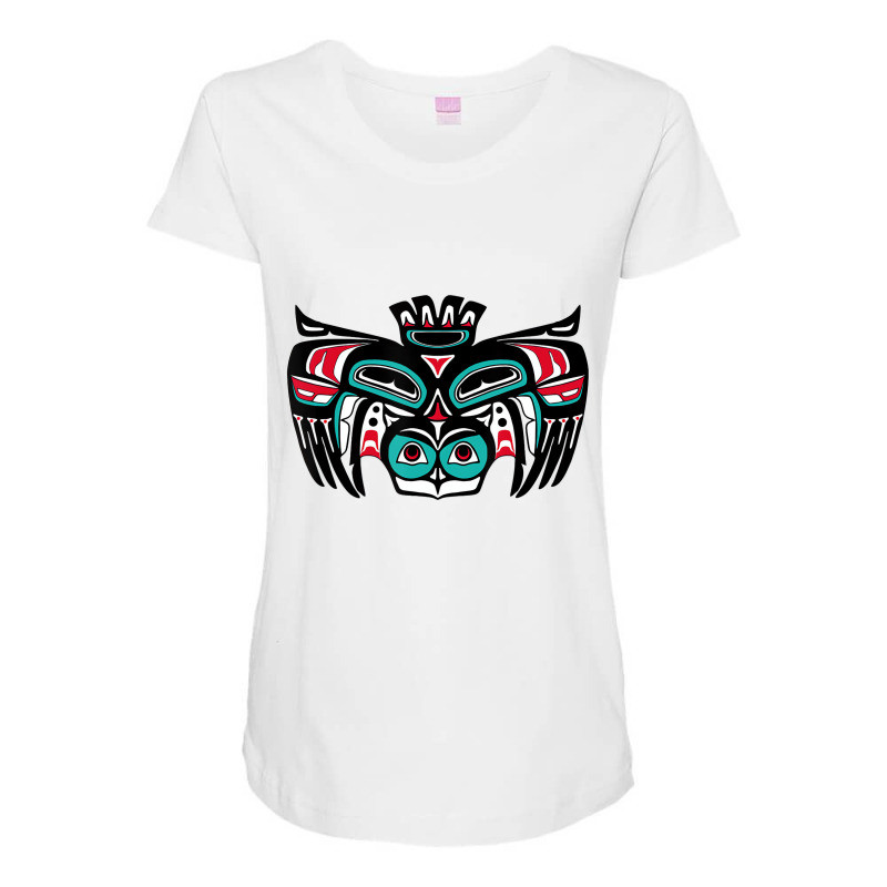 Alaska Native American Indian Tlingit Tribal Owl S Maternity Scoop Neck T-shirt by refahnes | Artistshot