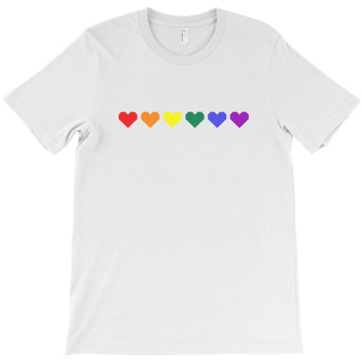 Pride Rainbow Origami Hearts T-shirt Designed By Chakib Alami