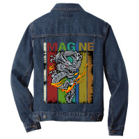 Imagine Fantastic Dragon Vintage Cool Art Men Denim Jacket | Artistshot