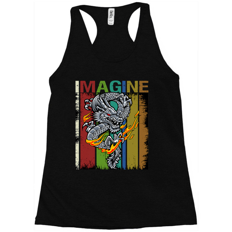 Imagine Fantastic Dragon Vintage Cool Art Racerback Tank by kerrmanthez | Artistshot