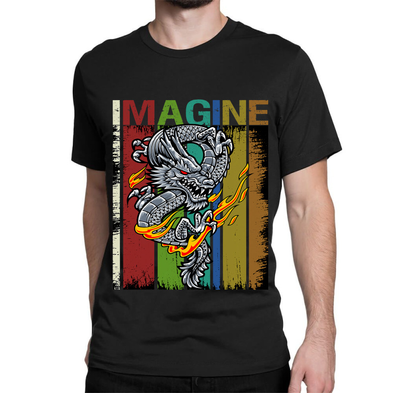 Imagine Fantastic Dragon Vintage Cool Art Classic T-shirt by kerrmanthez | Artistshot