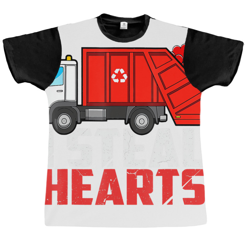 I Steal Hearts Garbage Truck Valentines Day Toddle Graphic T-shirt | Artistshot