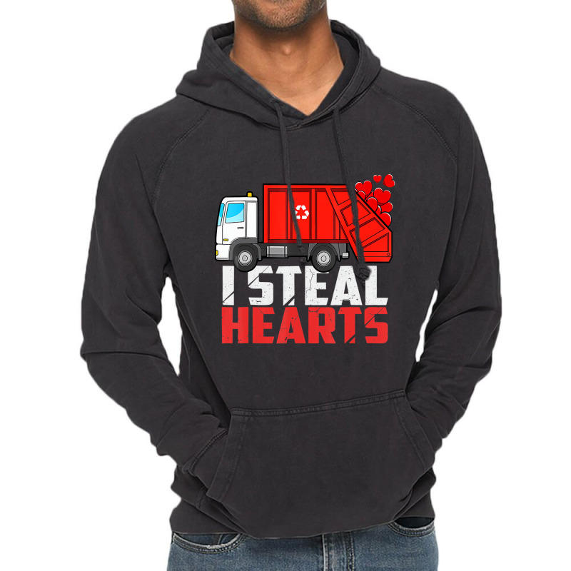 I Steal Hearts Garbage Truck Valentines Day Toddle Vintage Hoodie | Artistshot