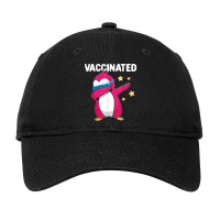 Vaccinated Dabbing Pink Penguin Immunization Vaccination Adjustable Cap | Artistshot