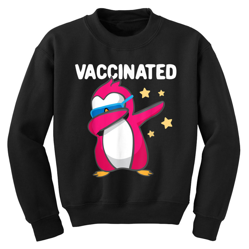 Vaccinated Dabbing Pink Penguin Immunization Vaccination Youth Sweatshirt by Yuh2105 | Artistshot