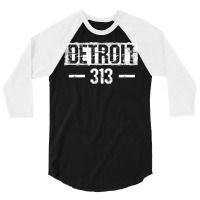 This Is My Detroit 313 Michigan Distressed T Shirt 3/4 Sleeve Shirt | Artistshot