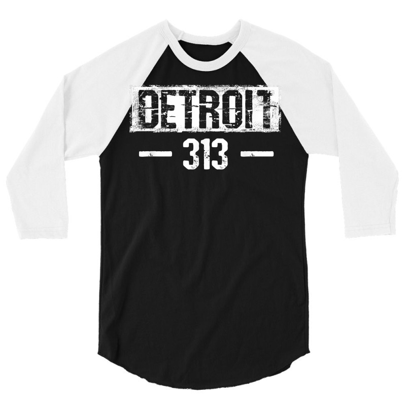 This Is My Detroit 313 Michigan Distressed T Shirt 3/4 Sleeve Shirt | Artistshot