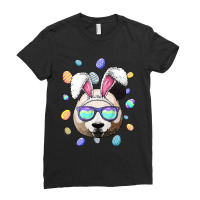 Panda Easter Bunny Ears Funny Easter Eggs Hunting Ladies Fitted T-shirt | Artistshot