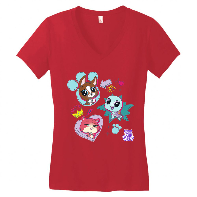 Littlest Pet Shop Pawsitively Cute Group T Shirt Women's V-Neck T-Shirt by kranendon | Artistshot