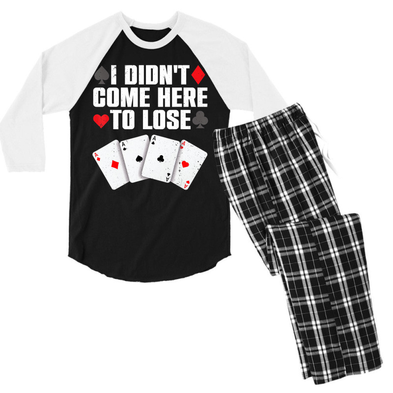 Funny Poker Player Design For Men Women Gamblers P Men's 3/4 Sleeve Pajama Set | Artistshot