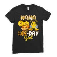 Nana Of The Bee Day Girl Funny Bee Birthday Party Ladies Fitted T-shirt | Artistshot