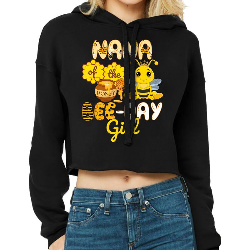 Nana Of The Bee Day Girl Funny Bee Birthday Party Cropped Hoodie | Artistshot