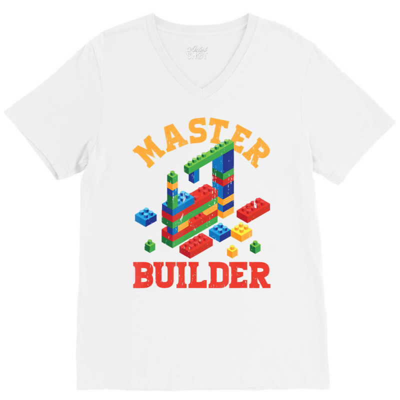 Master Builder Block Building Master Brick Builder V-neck Tee | Artistshot