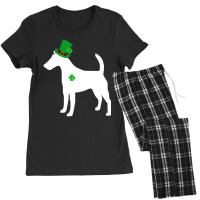 Funny Shamrock Smooth Fox Terrier St Patrick's Day Women's Pajamas Set | Artistshot