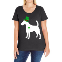 Funny Shamrock Smooth Fox Terrier St Patrick's Day Ladies Curvy T-shirt | Artistshot