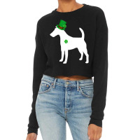 Funny Shamrock Smooth Fox Terrier St Patrick's Day Cropped Sweater | Artistshot