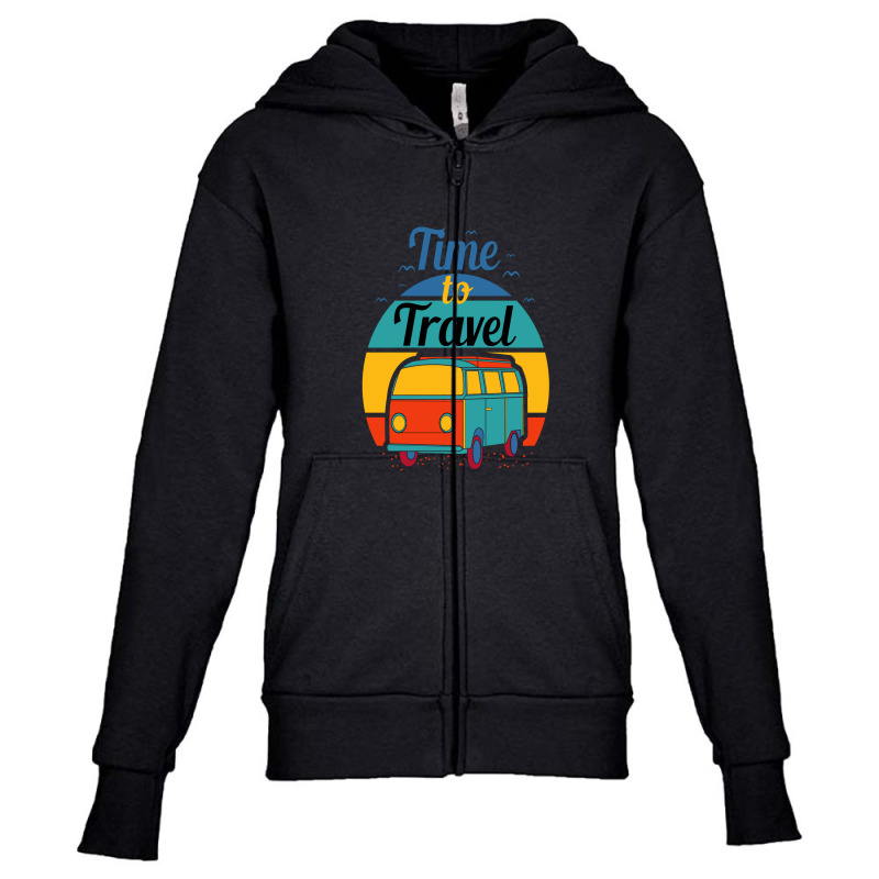 Time To Travel Youth Zipper Hoodie by chris299 | Artistshot