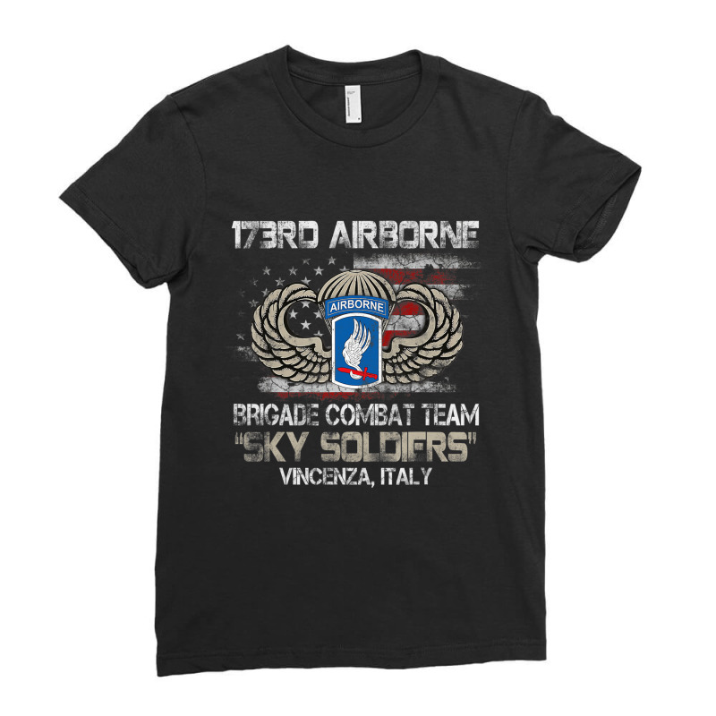 173rd Airborne Brigade Combat Team U.s Flag Vetera Ladies Fitted T-Shirt by yucalsye | Artistshot