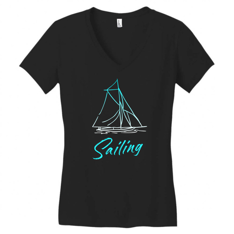 Sailing Gift Sailing Sailor Maritime Catamaran Women's V-Neck T-Shirt by ChuArt. | Artistshot