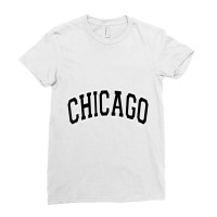 Chicago Illinois Il Varsity Style Black Text T Shi Ladies Fitted T-shirt | Artistshot