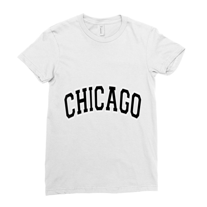 Chicago Illinois Il Varsity Style Black Text T Shi Ladies Fitted T-Shirt by coyagota | Artistshot