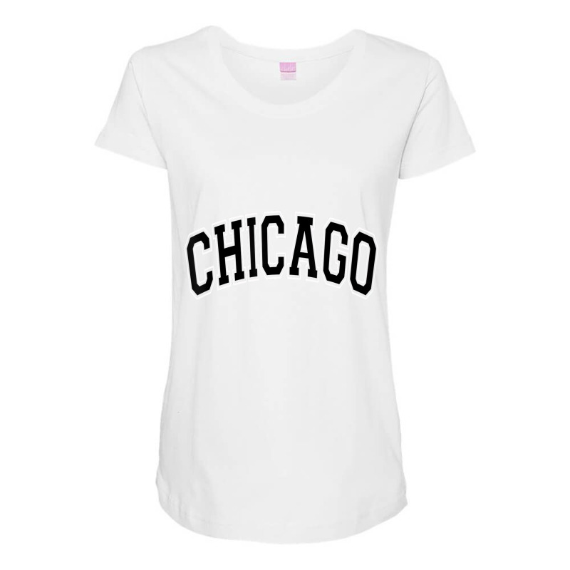 Chicago Illinois Il Varsity Style Black Text T Shi Maternity Scoop Neck T-shirt by coyagota | Artistshot