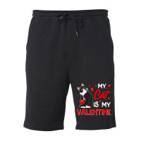 My Cat Is My Valentine Cute Valentine's Day Cat Da Fleece Short | Artistshot