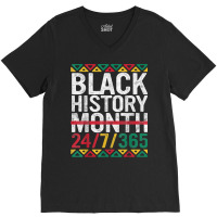 Black History Month 247365 Gift Pride African Amer V-neck Tee | Artistshot