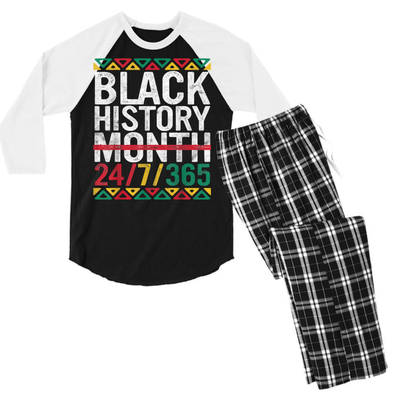 Black History Month 247365 Gift Pride African Amer Men's 3/4 Sleeve Pajama Set | Artistshot