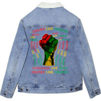 Black History Month Inspirational Leaders Power Fi Unisex Sherpa-lined Denim Jacket | Artistshot