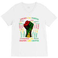 Black History Month Inspirational Leaders Power Fi V-neck Tee | Artistshot