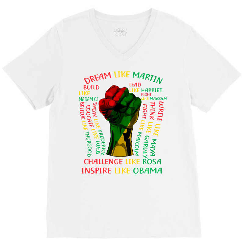 Black History Month Inspirational Leaders Power Fi V-neck Tee | Artistshot