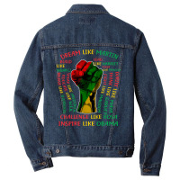 Black History Month Inspirational Leaders Power Fi Men Denim Jacket | Artistshot