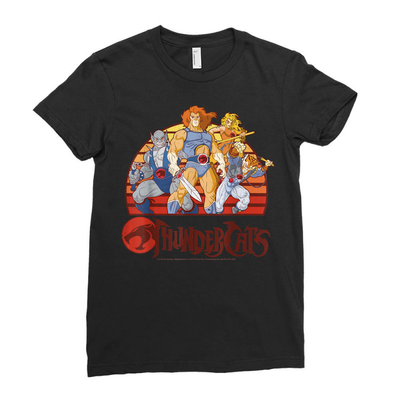 Thundercats Group Retro Sunset T Shirt Ladies Fitted T-Shirt by togniuck | Artistshot