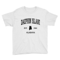 Dauphin Island Alabama Al Vintage Athletic Black S Youth Tee | Artistshot