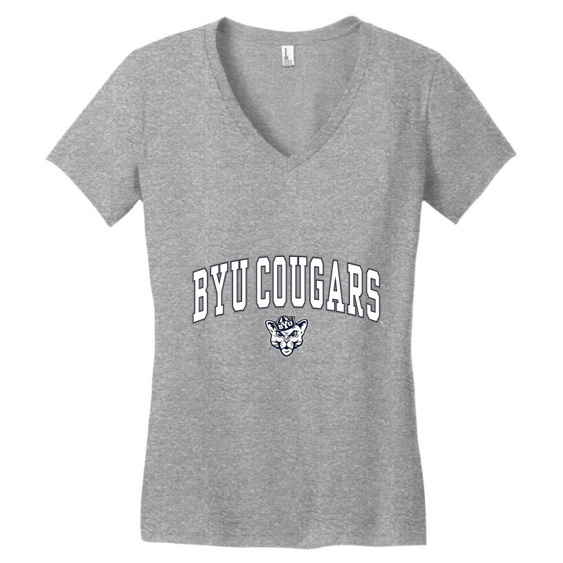 Mens Byu Cougars Arch Over Black Officially Licens Women's V-Neck T-Shirt by joycez | Artistshot