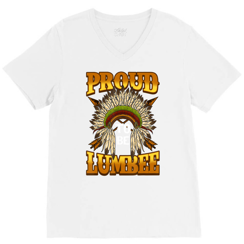 Proud To Be Lumbee Native American Headdress India V-Neck Tee by bettincam | Artistshot