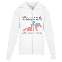 Behind Every Horse Girl Who Belives In Herself Is Youth Zipper Hoodie | Artistshot