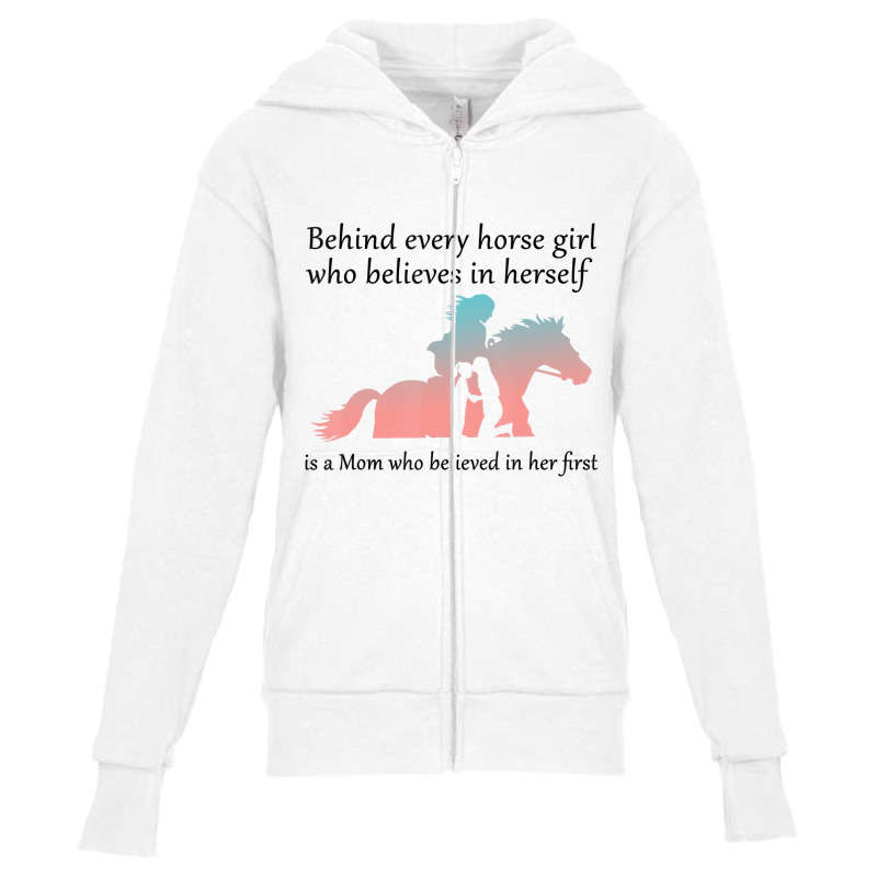 Behind Every Horse Girl Who Belives In Herself Is Youth Zipper Hoodie by refahnes | Artistshot