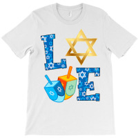 Love Cute Hanukkah Decorations Dreidel Menorah Cha T-shirt | Artistshot