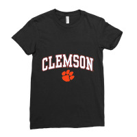 Mens Clemson Tigers Arch Over Dark Heather Officia Ladies Fitted T-shirt | Artistshot