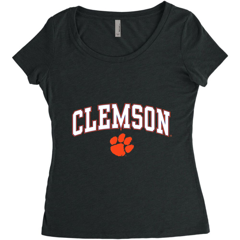 Mens Clemson Tigers Arch Over Dark Heather Officia Women's Triblend Scoop T-shirt by joycez | Artistshot