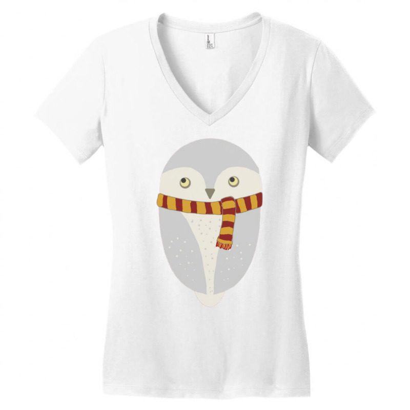 An Owl And Scarf Women's V-Neck T-Shirt by brodyjeunep | Artistshot