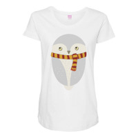 An Owl And Scarf Maternity Scoop Neck T-shirt | Artistshot