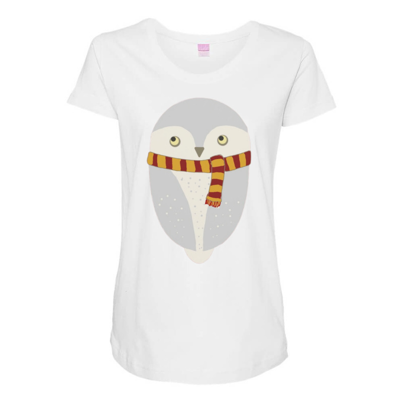 An Owl And Scarf Maternity Scoop Neck T-shirt by brodyjeunep | Artistshot