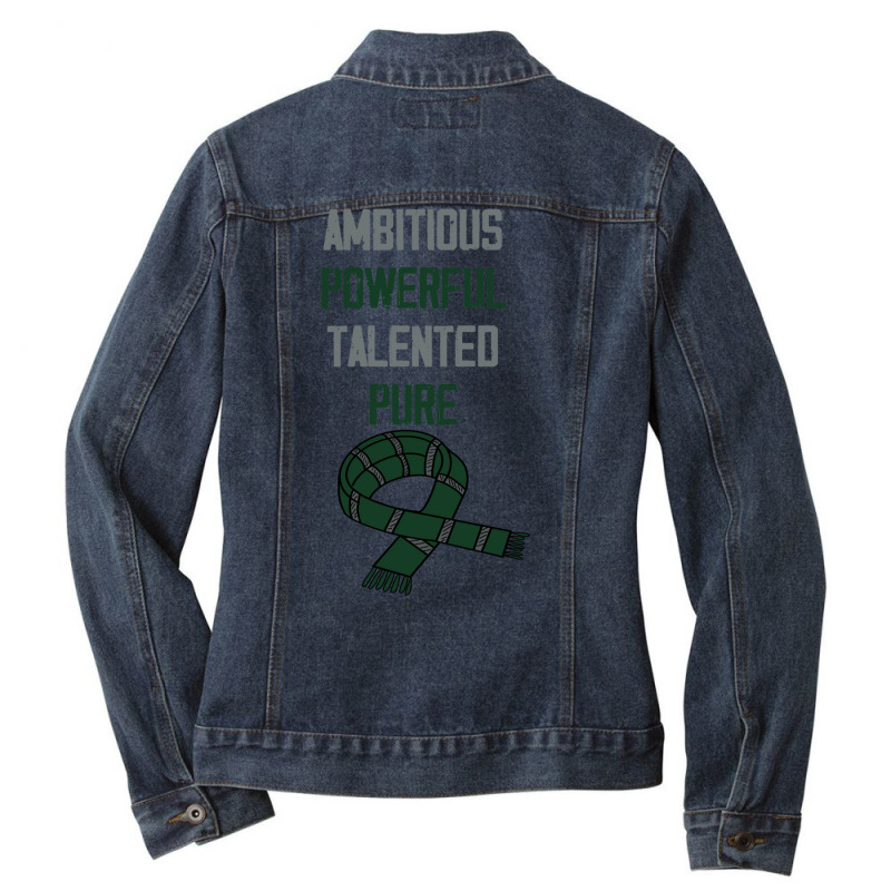 Ambitious Powerful Talented Pure Scarf 2   1 Ladies Denim Jacket by clemontaingm | Artistshot