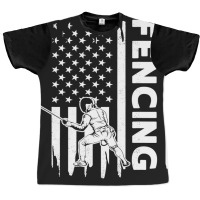 Fencing Us Flag Graphic Concept Graphic T-shirt | Artistshot