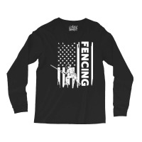 Fencing Us Flag Graphic Concept Long Sleeve Shirts | Artistshot